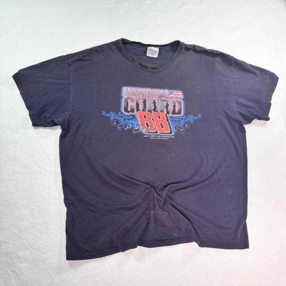 National Guard Dale Earnhardt Jr NASCAR graphic tee vintage 2007 racing XL black